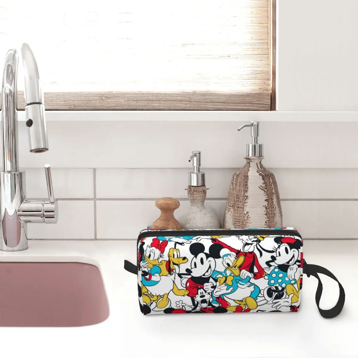 Custom Mickey Mouse Donald Duck Cartoon Travel Cosmetic Bag per le donne Makeup Toiletry Organizer Lady Beauty Storage Dopp Kit