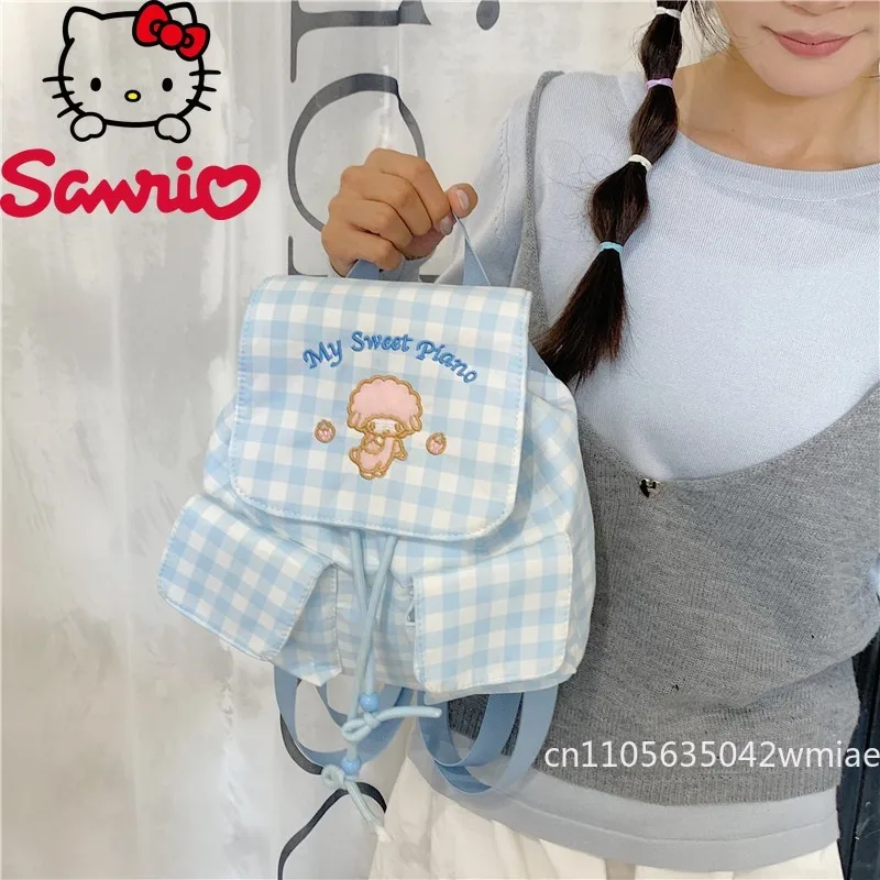 Hellokitty 2025 New Women's Backpack Fashion High Quality Women's Drawstring Backpack Cartoon Versatile Girls' Travel Backpack
