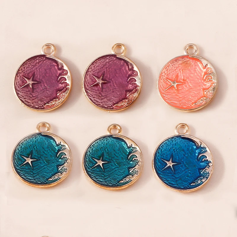 10 stücke niedlichen Emaille Ozean blauen Himmel Stern Charms Ohrringe Halsketten Anhänger für DIY Schmuck machen Accessoires handgemachte Ergebnisse