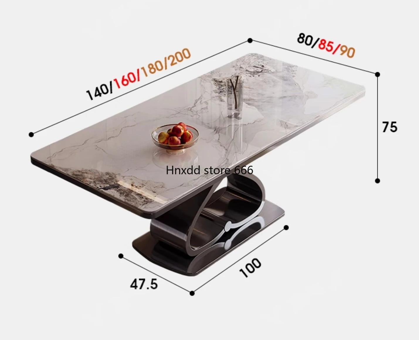 

Italian rock slab dining table and chair combination home