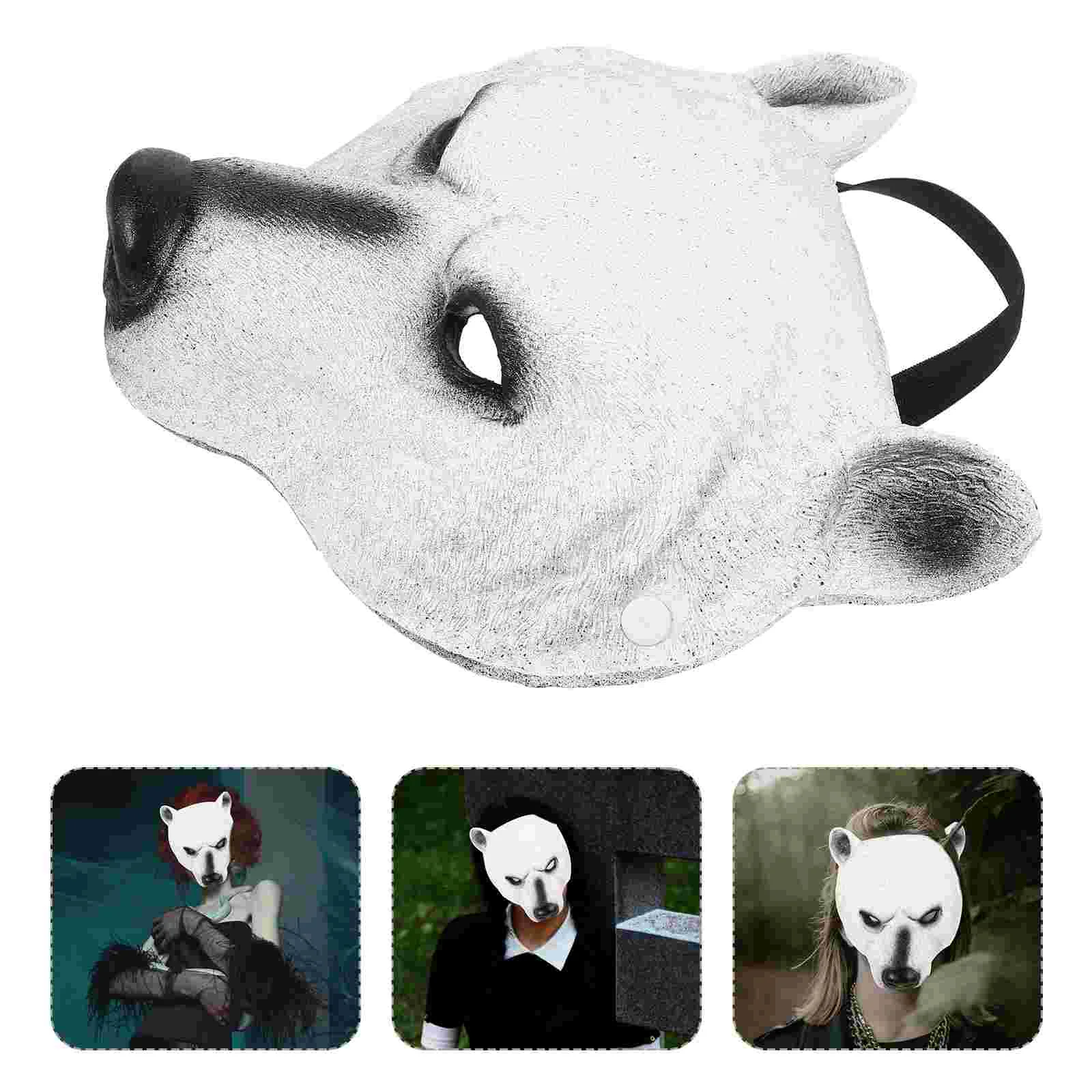 

The Animal Polar Bear Mask Party Masks for Adults Masquerade Prom Decorations Small Festival Men Bulk White Costume Child