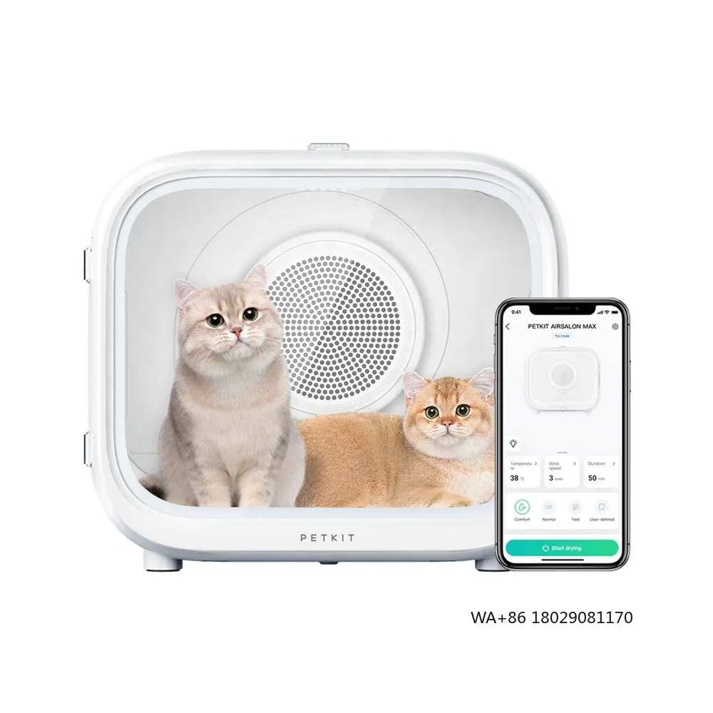 

Коробка для сушки шерсти домашних животных с интеллектуальным контролем температуры большой емкости 60 л через приложение и сенсорную панель PETKIT AIRSALON MAX Automatic