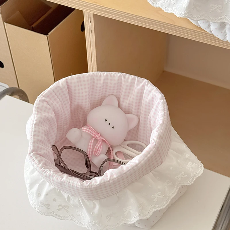 Koreanische Kosmetiktasche mit Punktmuster, modische Reise-Kosmetiktasche für Mädchen, große Kapazität, Kosmetik-Aufbewahrung, Pinsel-Organizer-Etui – Detail 3