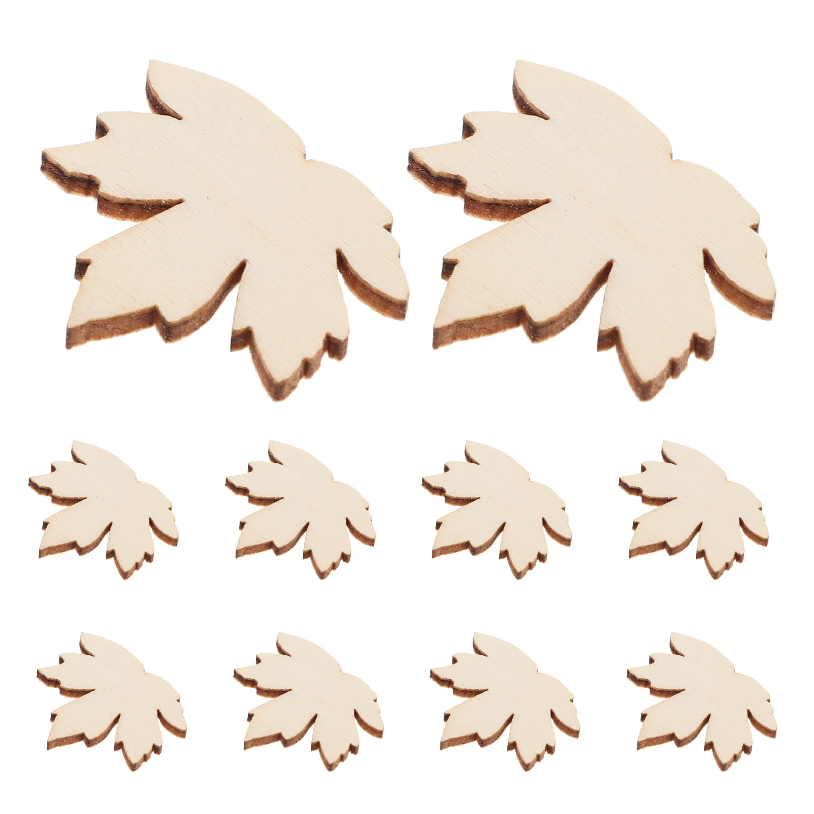 

100Pcs Wooden Maple Leaf Cutouts Unfinished Natural Wood Leaves for DIY Crafts Thanksgiving Fall Wedding Autumn Table Decor