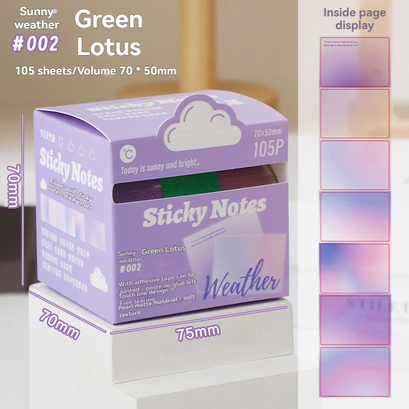 شفافة بيرليسسينت سحب ملاحظات لاصقة Morandi Lndex ملصقات دفاتر للطلاب ملصقات ملاحظة صغيرة لوضع العلامات