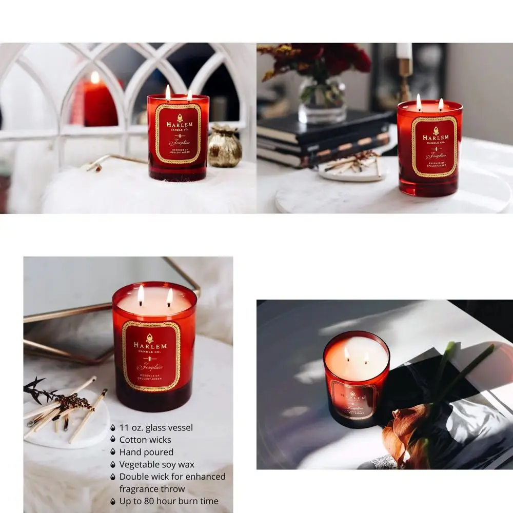 

Elegant 11 oz Soy Candle with 80-Hour Burn - Blend of Rose, Jasmine, Amber, Tonka, and Sandalwood Scents