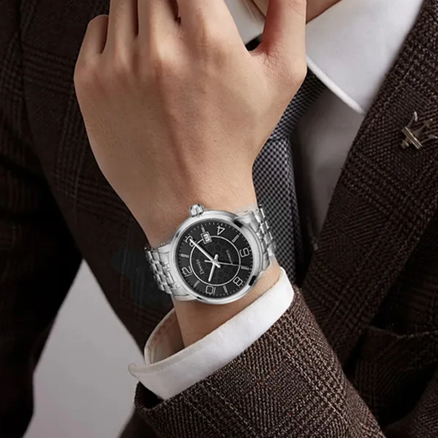 ساعات يد ميكانيكية أوتوماتيكية مقاومة للماء من Deesio ، ساعة زوجية فاخرة ، حركة يابانية ، أفضل علامة تجارية ، 50 مترًا