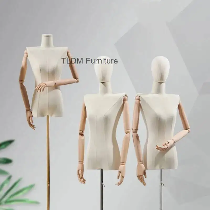 

Mannequins Korean Female Flat Wedding Shoulder Dress Shop Mannequins Window Display Stand Clothing Store Half-length Mannequin