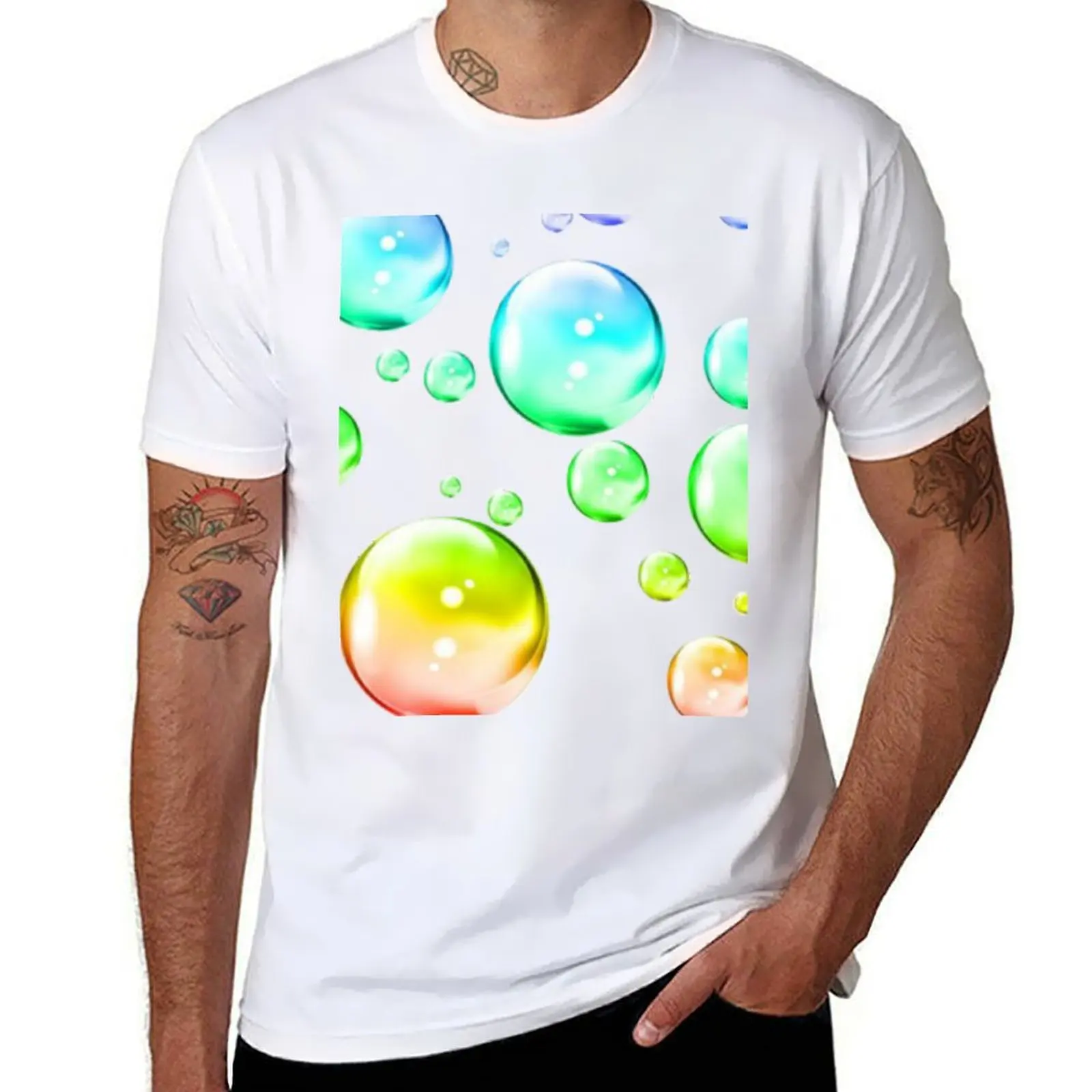 

Rainbow Bubbles T-Shirt anime t shirts oversize t shirts for man graphic funny