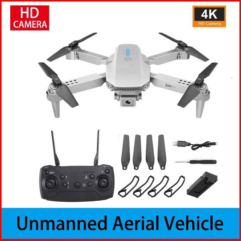 Drone E88 Pro with FPV 4K Profesional HD Wide-Angle Dual Camera Optical Flow Hovering Foldable Great Unmanned Aerial Vehicle