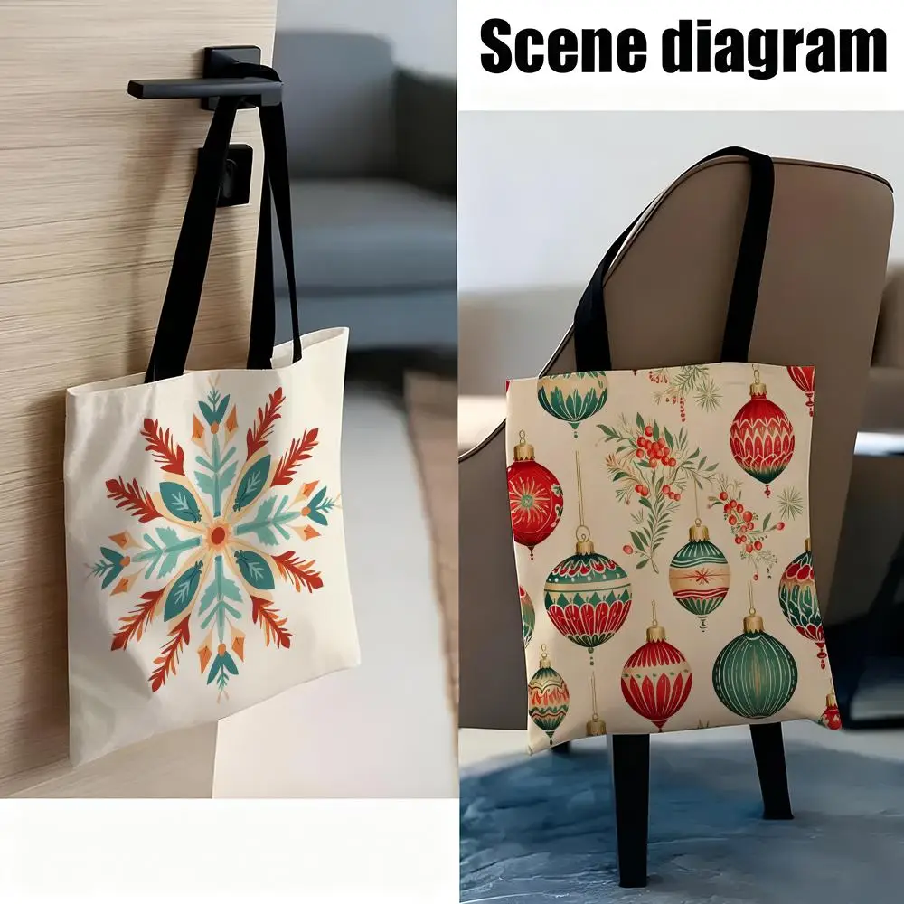 Storage Bags Handbag Women Casual Underarm Top Handle Bag Lady Shopping Travel Bags Classic Snowflake Animal Print