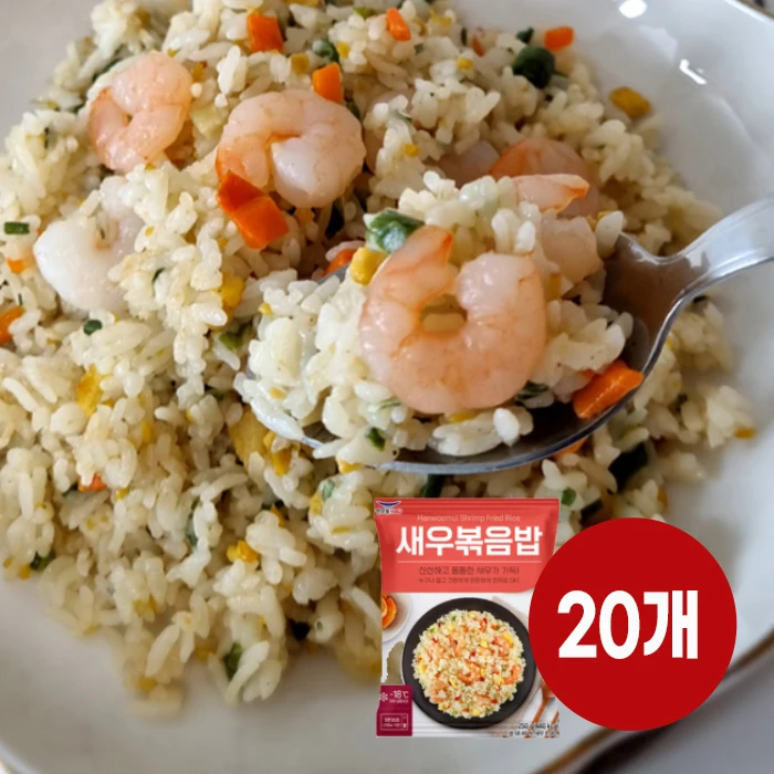 أرز تنديم كوري كيمتشي المقلي 20 زوجًا من الروبيان النباتي لحم الخنزير