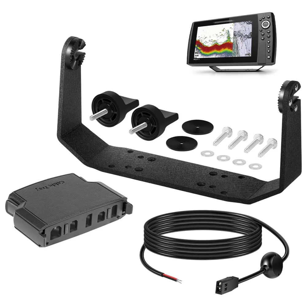 

740149-1 Gimbal Mount and 740184-1 Cable Collector Tray and 720057-1 Power Cord Cable Fit for All Humminbird Helix 8/9/10 Models