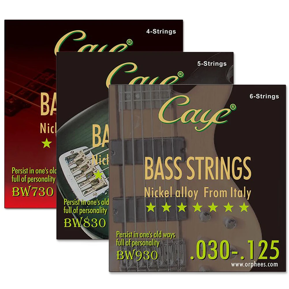 CAYE BW Series 4/5/6 Pcs Bass Strings Hexagonal Steel Core Inner Wire Bass Strings Stringed Instrument Replacement Accessories