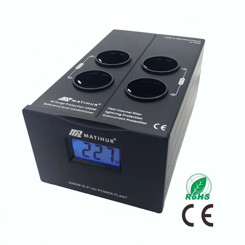 Matihur M-TR80 Audio Ruis AC Power Filter Power Conditioner Power Purifier Overspanningsbeveiliging Met Eu Stopcontacten Stekkerdoos - afbeelding 1