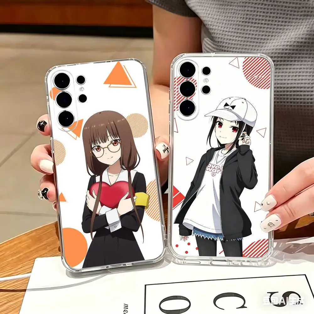 classic Kaguya-sama Love is War Clear Hard Phone Case For Samsung S25,24,23,22,21,10,9,Ultra,Plus,Lite Transparent Cover