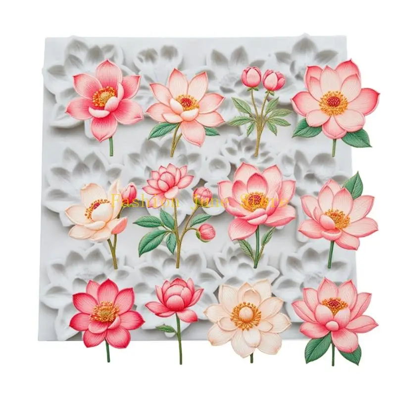 

N5KA Художественный силиконовый торт украшает плесень с образцами образец растений для домашнего хлеба и ремесленников