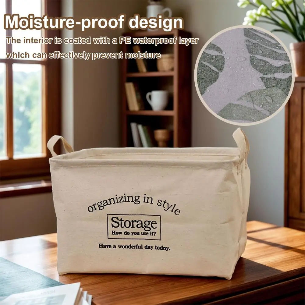 Cotton Linen Fabric Storage Box Home Clothing Organizer Toy Basket Dormitory Book Snack Miscellaneous Goods Storage Basket