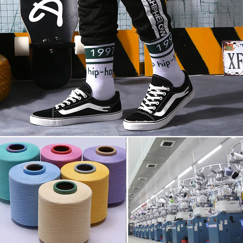 Calcetines largos de algodón con estampado divertido para hombre y mujer, medias deportivas de color negro, estilo Hip Hop, 1997