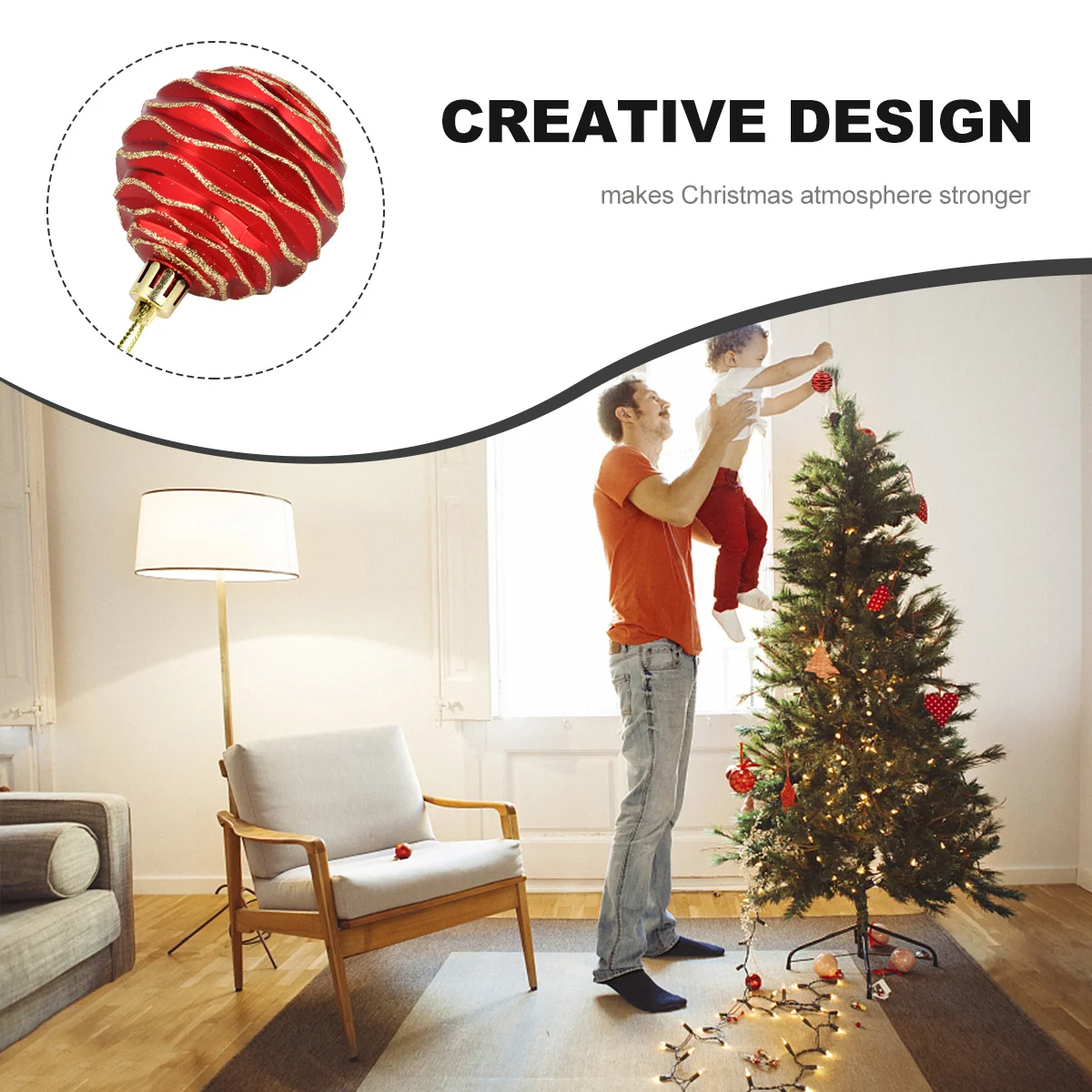 

6Pcs Christmas Ball Decor Hanging Ornaments for Tree Window Garden Christmas Tree Decoration Festive Hanging Balls