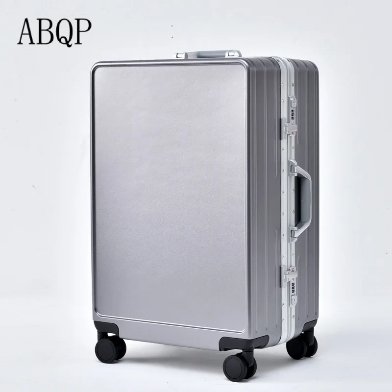 Valise de voyage avec cadre en aluminium pour hommes et femmes, roue universelle muette, bagages, peintures, serrure, sac à roulettes, luxe, 2023