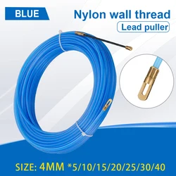 4mm 5M-40M Fiberglass Cable Puller Electrician Tape Conduit Ducting Wall Wire Threader Guide Device Fish Tape Threading Tool