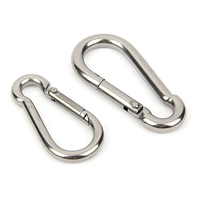 M4 - M10 Snap Hook 304 Stainless Steel Carabiner Rigging, Rescue Safety Buckle ,Carbine Snap Hook With Nut-lock