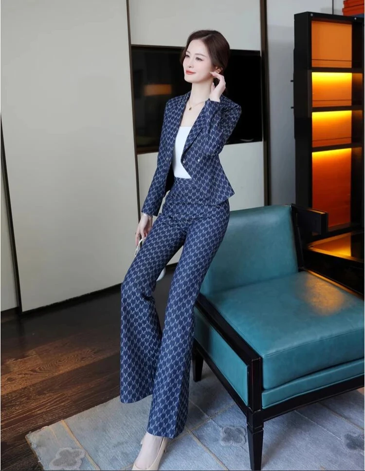 new spring autumn office lady Fashion Casual skinny brand female women girls coat pants suit sets clothing