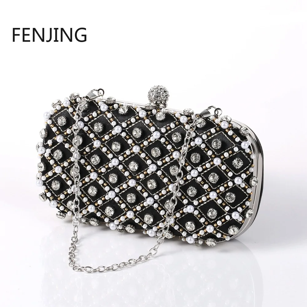 

Luxury Embroidered Diamonds Evening Bags Fashion Ladies Banquet Prom Dress Beading Handbags Purse Wedding Clutch Bag Shoulder
