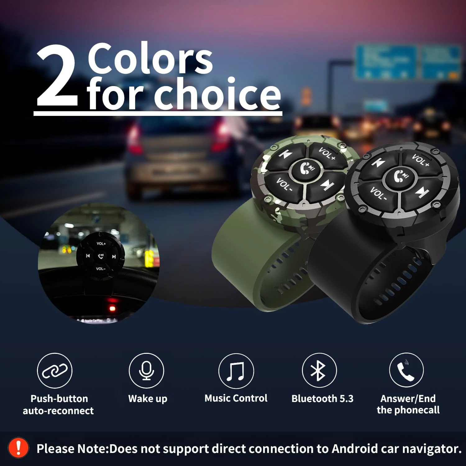 5 Key Wireless Remote Controller Button Helmet Earphone Motorcycle Bike Handlebar Car Steering Wheel Control Media
