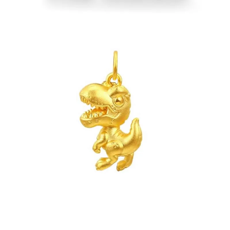 New 24K Yellow Gold Pendant Children 999 Gold Dragon Necklace Pendant 1pcs