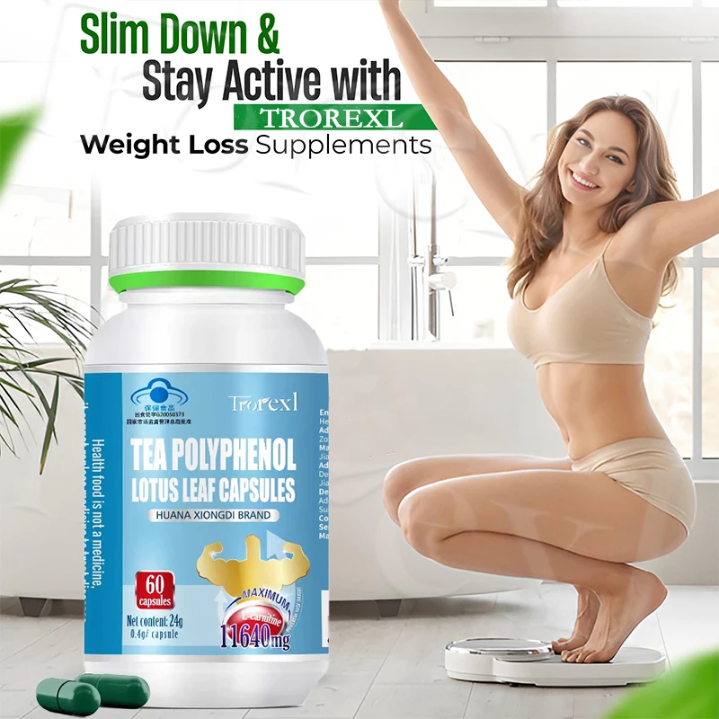 

60 Capsules Tea Polyphenol Extract,Flat Belly | Flushes Toxins | Non-GMO, Gluten Free