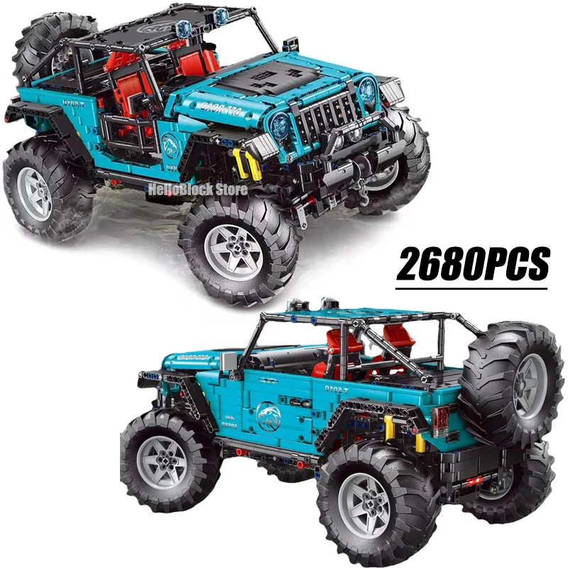 

High-tech Series Wrangler Trailcat Off-Road Car Building Blocks City SUV Jeep Vehicle Model Bricks Toy For Kid Birthday Gift MOC