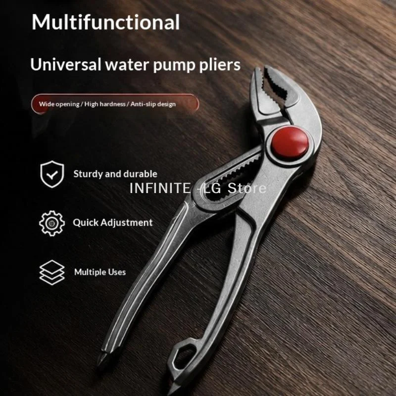 1Pc Mini Groove Joint Pliers Push Lock V Jaw Adjustable Multi Grip Hand Tool For Car Auto Repair Mechanic WorkshopINFINITE -LG