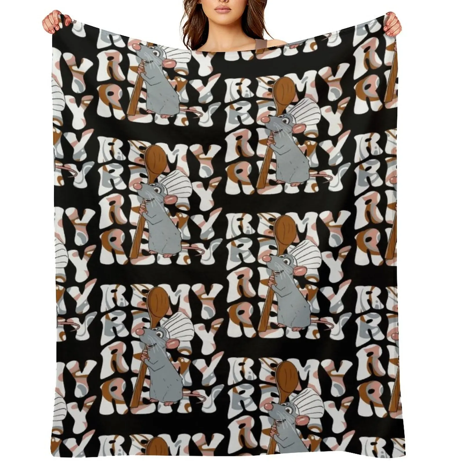 

Ratatouille Chef Remy Throw Blanket Soft Plush Plaid Retros Thermal wednesday Blankets