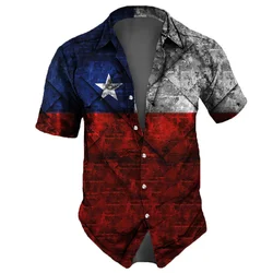 Chile Flag Men'S Shirt 3d Print Summer Casual Beach Party Hawaiian Shirts Man Shirts Streetwear Oversized Shirts For Men Top Tee