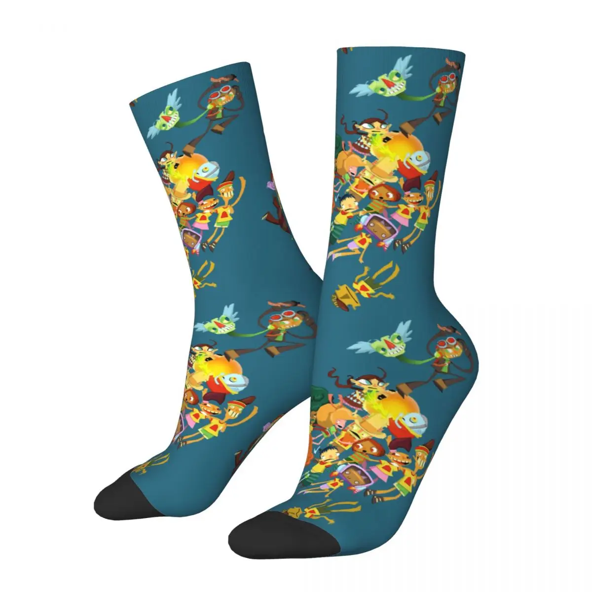 Happy Men's compression Socks Whispering Rock Psychic Summer Camp Pals Retro Psychonauts Razputin Lili Zanotto Game Crew Sock