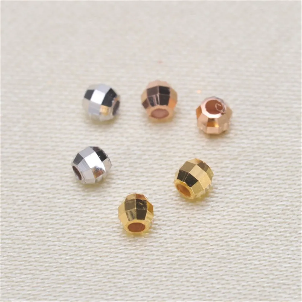 

DIY Accessories: G18K Buckle Beads, Non-fading String Pearls, Imported Process, Laser Surface K Gold, 2.5mm Small Beads G391