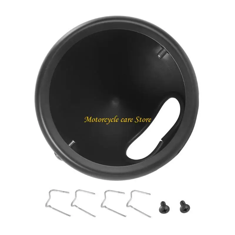 U75F Retro 5.75 Inch Motorcycle Headlight Metal Cover Headlamp Shells for Bike Use