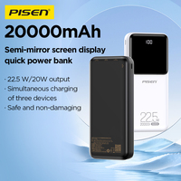 PISEN 22.5W 20000mAh Portable Power Bank Super Fast Charging For iPhone 15 14 13 12 Power Banks External Battery Charger Digital