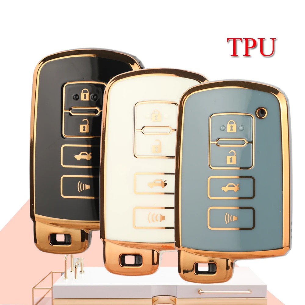 

Чехол для автомобильного ключа с дистанционным управлением JYQ TPU, чехол для Toyota Corolla Camry RAV4 Highlander Auris CHR Avalon Land Cruiser, автомобильные аксессуары