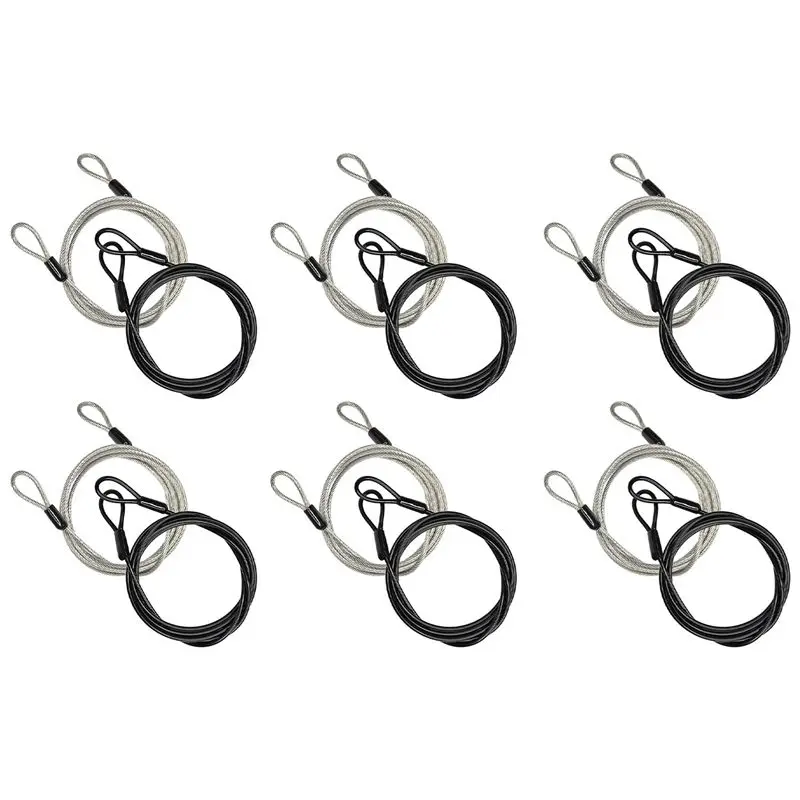 CGDS-12Pcs 100CM/3.3Ft Long Travel Security Cable Lock,Braided Steel Coated Safety Cable Luggage Lock,Safety Cable Wire Rope