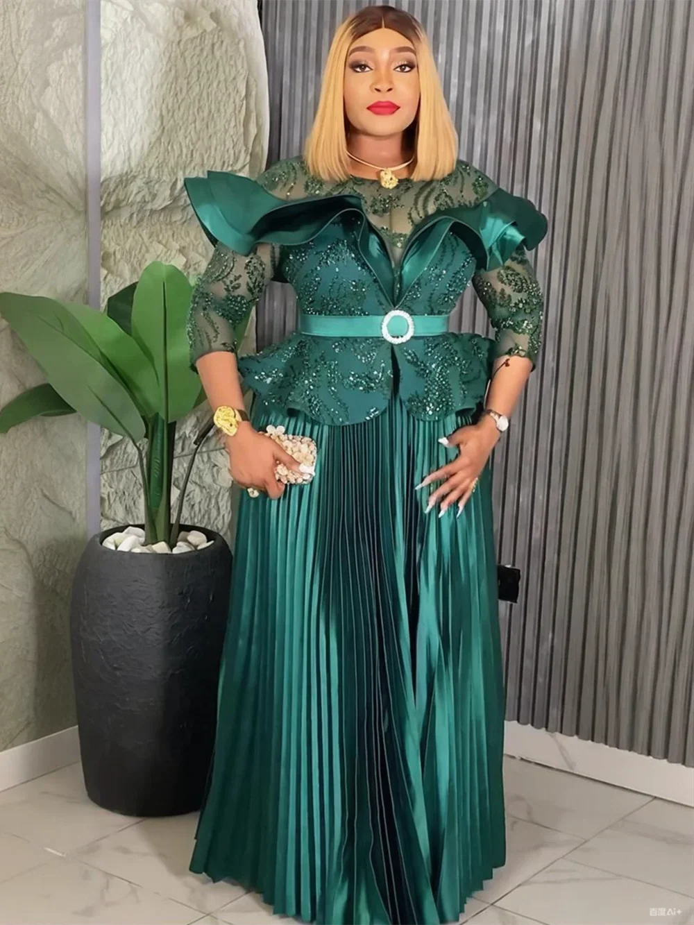 فساتين الحفلات الأفريقية مقاس كبير للنساء 2025 موضة جديدة Dashiki أنقرة ثوب مسائي زفاف أنيق فستان ماكسي إسلامي