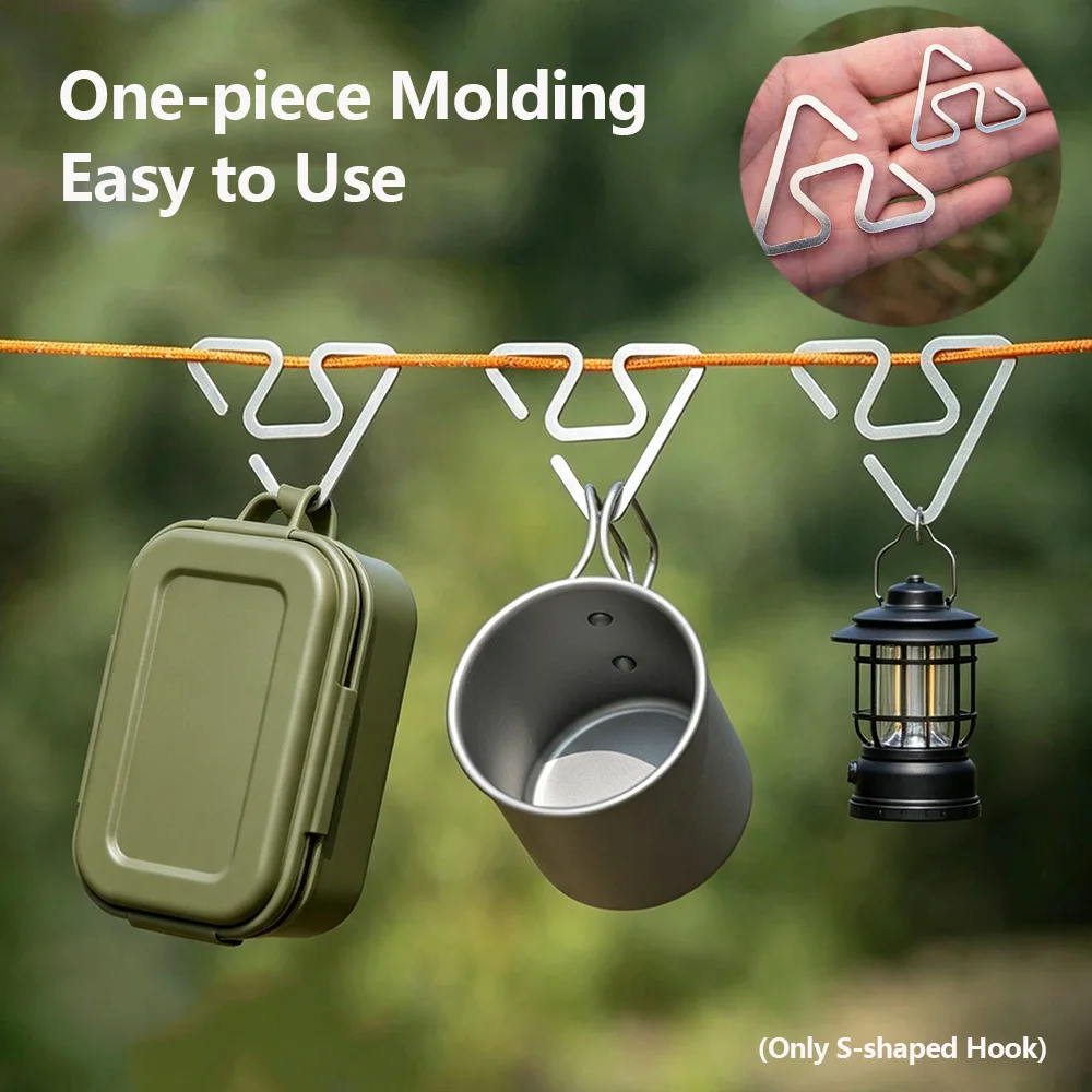1/2/4Pcs Camping Outdoor Portable Triangular Hook Small Tool Not Easy to Slide,Ultra Light,Multifunctional Lightweight Hook