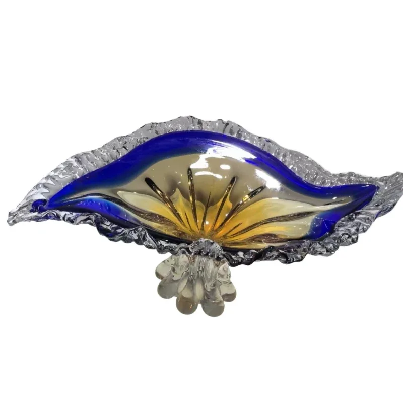 

Home high-end light luxury creative glazed fruit plate modern large crystal glass high-end tall fruit plate model room