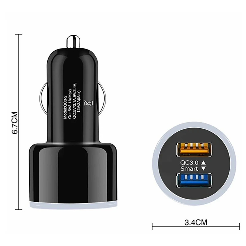 For Car Fast Car Charger Quick Charge 3.0 Adapter Dual USB Port 35W For Iphone 12 Pro Max Mini XR 11 7 8 Plus