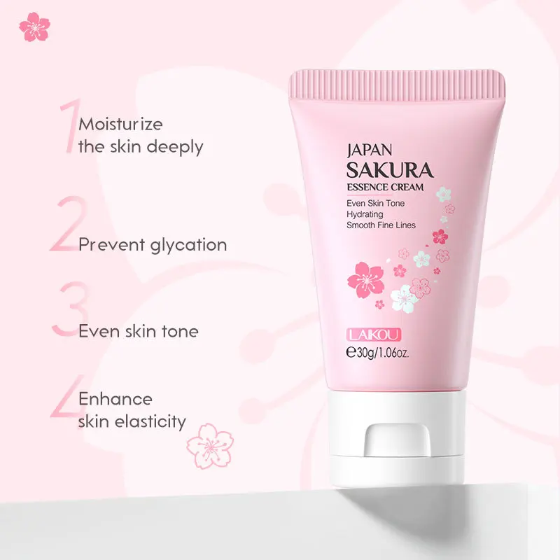 

10PCS 30g Sakura Face Cream Cherry Blossom Essence Facial Cream Face Moisturizer Cream Deep Nourishing Moisturizing Skin Care