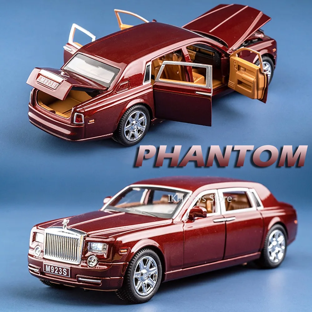 1:24 Rolls-royce Phantom Cullinan Model Toy Cars Alloy Diecast Sound Light Doors Opened Pull Back Ornament Vehicles Kids Gifts