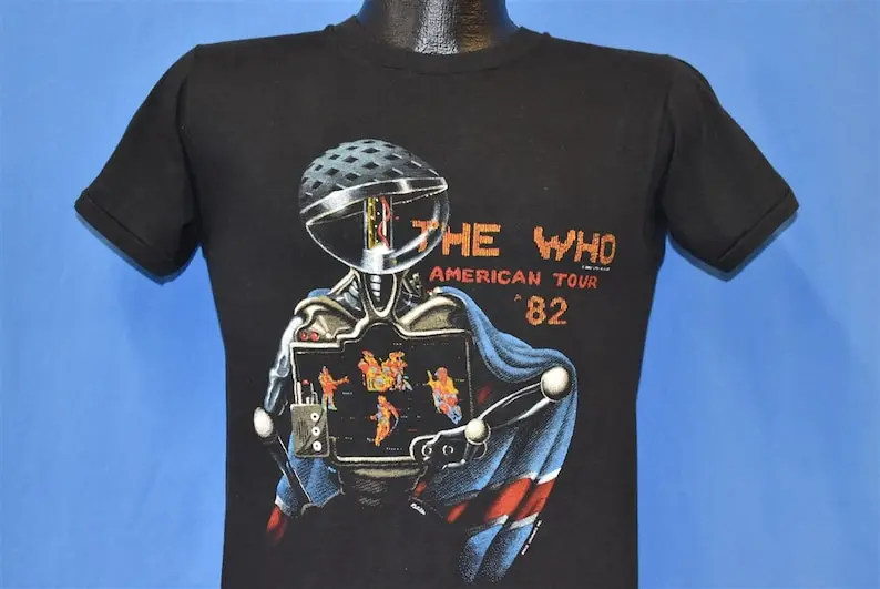 80s The Who 1982 American Tour Robot Rock Concert t-shirt Small