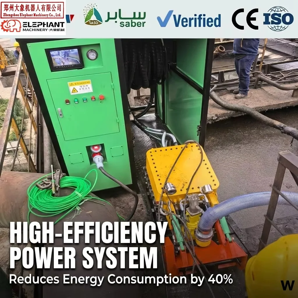 Submersible Desilting Machine and Sludge Removal Crawler with Automatic Tank Cleaner System for Pipeline Culvert Cleaning